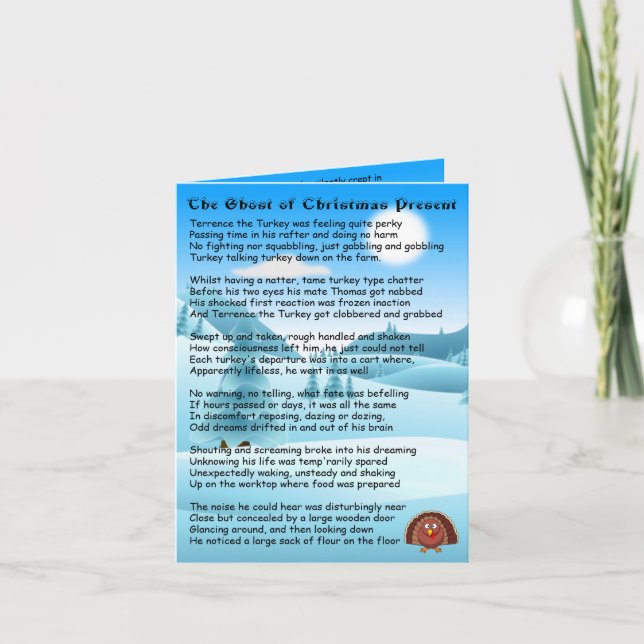 Cartes Pour Fêtes Annuelles Fantôme de Noël présent (Devant)