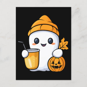 Cartes Pour Fêtes Annuelles Fantôme de refroidissement Café chaud Chaud Chaud