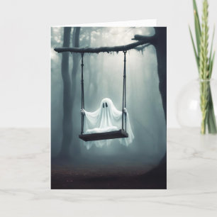 Cartes Pour Fêtes Annuelles Fantôme D'Halloween À La Chaussée