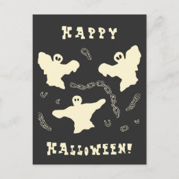 Cartes Pour Fêtes Annuelles Fantômes crémeux - Bonne Halloween !