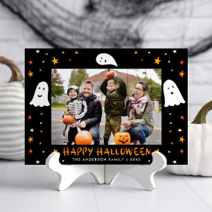 Cartes Pour Fêtes Annuelles Fantômes flottants et étoiles Photo Halloween