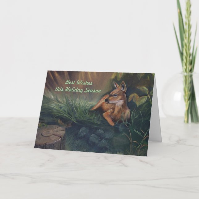 Cartes Pour Fêtes Annuelles Faon de repos (Devant)