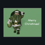 Cartes Pour Fêtes Annuelles Farmer de pastèque Santa Claus<br><div class="desc">en été il travaille comme producteur de melons - cette année il a oublié de changer sa robe et vient à noël soir en vêtements texturés verts</div>