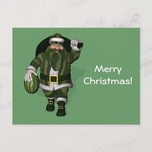 Cartes Pour Fêtes Annuelles Farmer de pastèque Santa Claus (Devant)