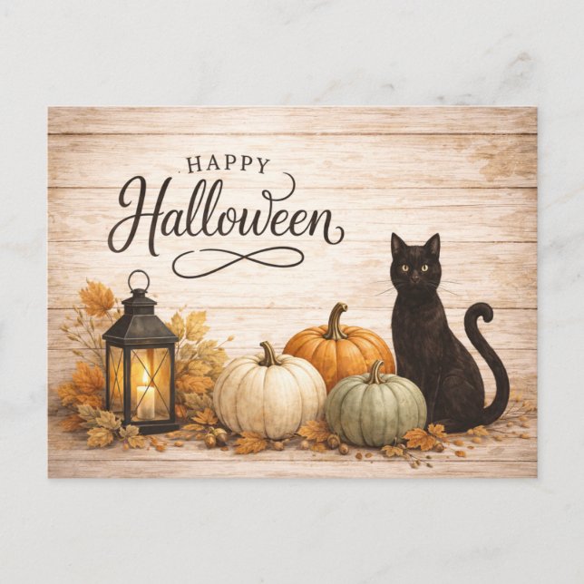 Cartes Pour Fêtes Annuelles Farmhouse Colorful Pumpkins Halloween (Devant)