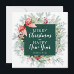 Cartes Pour Fêtes Annuelles Farmhouse Plaid Check Winter Wire Christmas<br><div class="desc">Ferme Rouge Blanc Plaid Buffalo Check Winter Wreath Christmas Card.  Fleurs d'airelles.  Option permettant de supprimer l'arrière - plan de vérification au dos.</div>