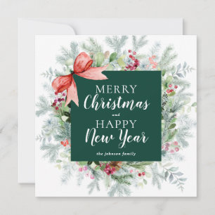 Cartes Pour Fêtes Annuelles Farmhouse Plaid Check Winter Wire Christmas