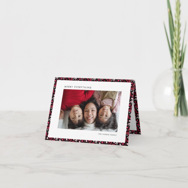 Cartes Pour Fêtes Annuelles Farmhouse rouge et noire Noël classique (Devant)