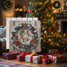 Farmhouse Wreath Personnalisable Famille Noël