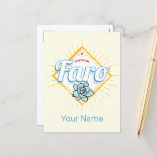 Cartes Pour Fêtes Annuelles Faro Algarve Portugal Retro Succulents Vintages
