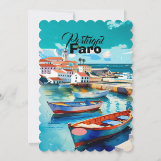 Cartes Pour Fêtes Annuelles Faro Portugal Travel Postcard Art, Portugal Travel