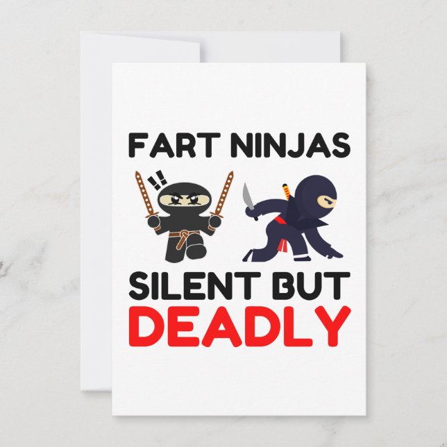 Cartes Pour Fêtes Annuelles Fart Ninjas Silencieux Mais Mort (Devant)