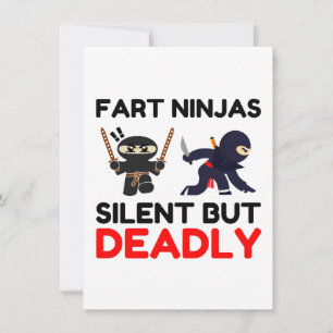 Cartes Pour Fêtes Annuelles Fart Ninjas Silencieux Mais Mort