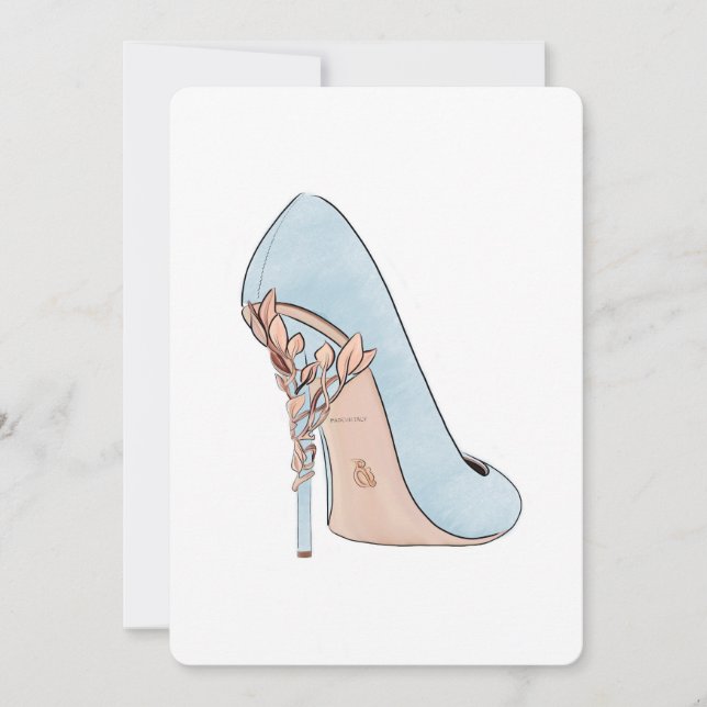 Cartes Pour Fêtes Annuelles Fashion    Blueshoe par aquarelle (Devant)