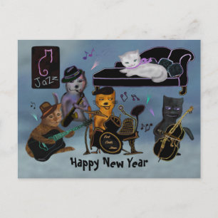 Cartes Pour Fêtes Annuelles Fat Cats Jour de l'année Jam