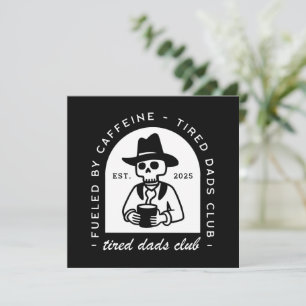Cartes Pour Fêtes Annuelles Fatigué dads club personnalisé drôle de café amour