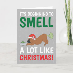 Cartes Pour Fêtes Annuelles Fatigué Frenchie Farting Noël 