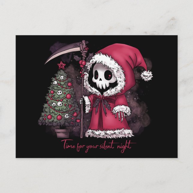 Cartes Pour Fêtes Annuelles Faucheuse de Noël (Devant)