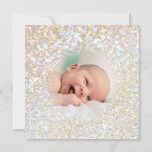 Cartes Pour Fêtes Annuelles faux bokeh parties scintillant effet bébé photo