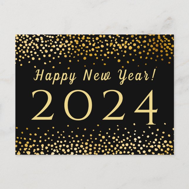 Cartes Pour Fêtes Annuelles Faux Gold Confetti Bonne année 2019 (Devant)