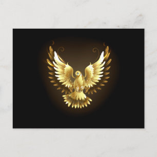 Cartes Pour Fêtes Annuelles Faux Gold Foil Peace Dove en noir