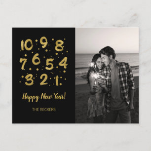 Cartes Pour Fêtes Annuelles Faux papier doré pour le compte à rebours du Nouve