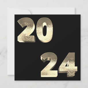 Cartes Pour Fêtes Annuelles Faux Silver Gold Bonne année 2024