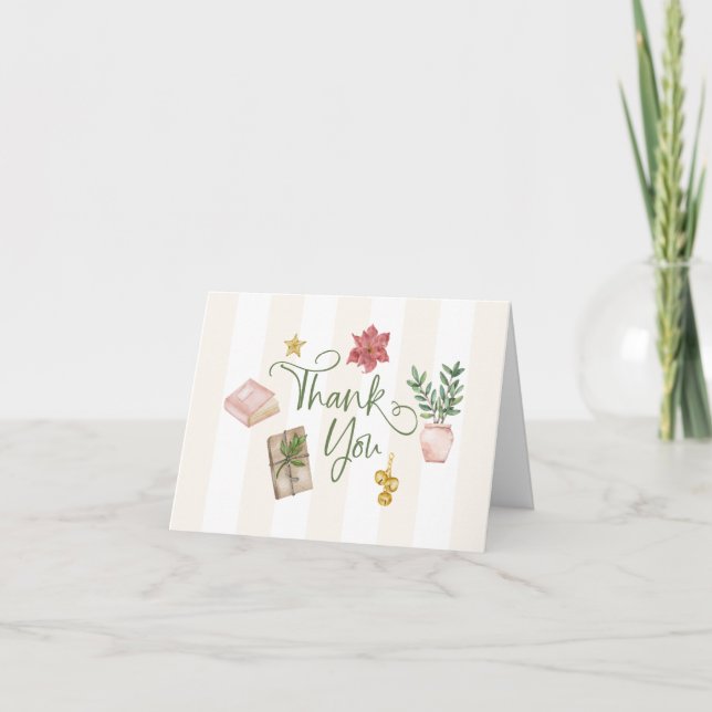 Cartes Pour Fêtes Annuelles Favoris Personnalisés Merci de Noël (Devant)