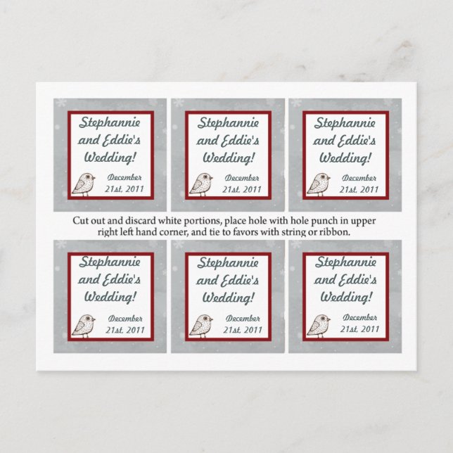 Cartes Pour Fêtes Annuelles Favoriser les étiquettes Arbre blanc de Noël (Devant)