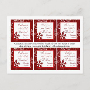 Cartes Pour Fêtes Annuelles Favoriser les étiquettes Christmas Red Snowflakes