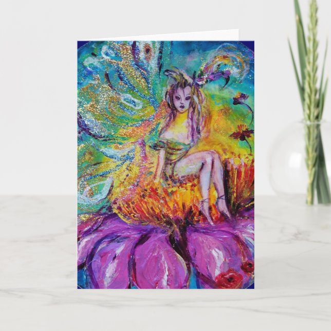 CARTES POUR FÊTES ANNUELLES FÉE DANS LA NUIT (Devant)