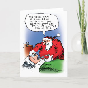 Cartes Pour Fêtes Annuelles Fée de dent Père Noël