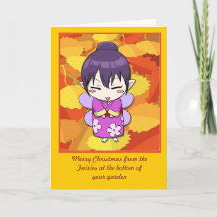 Cartes Pour Fêtes Annuelles Fée de Kokeshi de fées de Manga