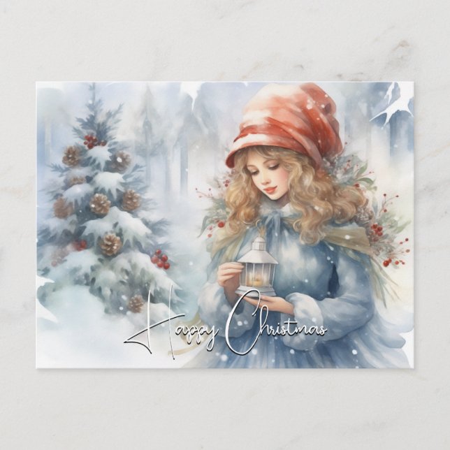 Cartes Pour Fêtes Annuelles Fée de Noël de la lanterne (Devant)