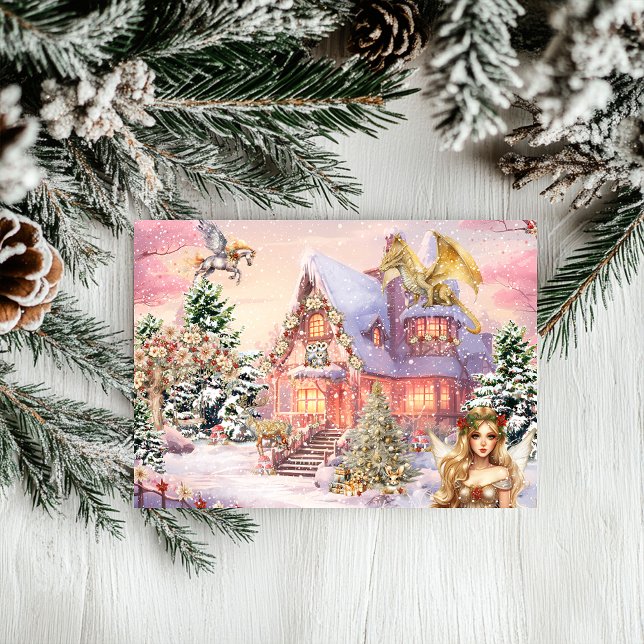 Cartes Pour Fêtes Annuelles Fée de Noël magique et capricieuse (Créateur téléchargé)