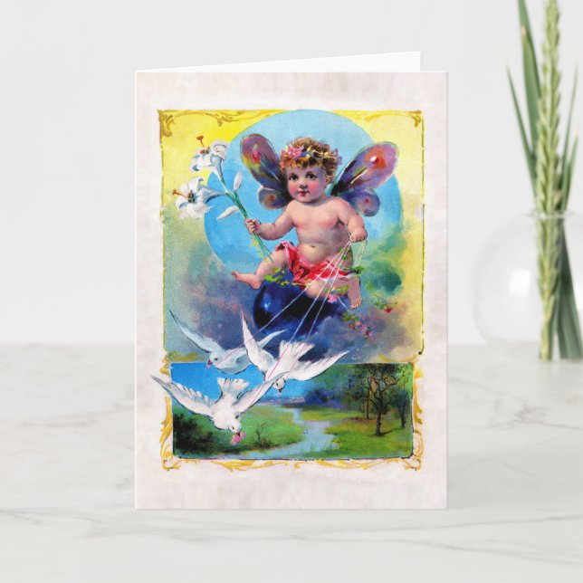 Cartes Pour Fêtes Annuelles Fée de Pâques tombée (Devant)