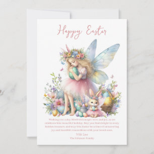 Cartes Pour Fêtes Annuelles Fée de printemps de Pâques à l'aquarelle