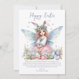 Cartes Pour Fêtes Annuelles Fée de printemps de Pâques à l'aquarelle