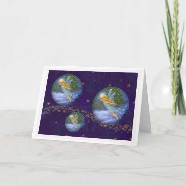 Cartes Pour Fêtes Annuelles Fée d'hiver magique scintillante (Devant)