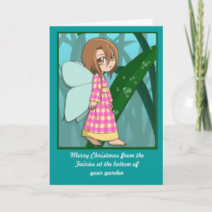 Cartes Pour Fêtes Annuelles Fées de Manga, fille de guingan