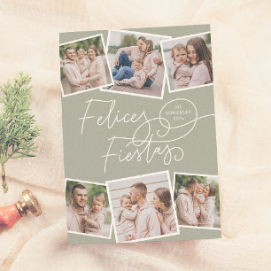 Cartes Pour Fêtes Annuelles Felices Fiestas   Caligrafía Navideña y 6 Fotos