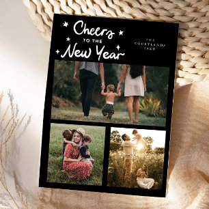 Cartes Pour Fêtes Annuelles Félicitations à la nouvelle année Noir Multi Photo