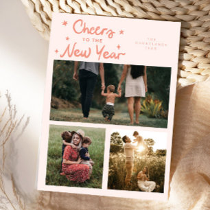 Cartes Pour Fêtes Annuelles Félicitations à la nouvelle année Peach Multi Phot