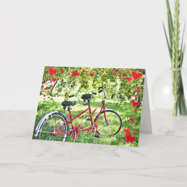 Cartes Pour Fêtes Annuelles Félicitations à Tandem Bike Personnalisé pour le M (Devant)