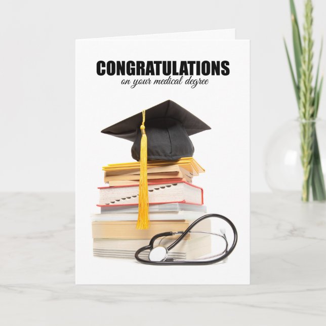 Cartes Pour Fêtes Annuelles Félicitations à votre Casquette diplômé Médicale s (Devant)