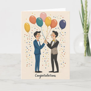 Cartes Pour Fêtes Annuelles Félicitations Ballons Mariages gays