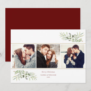 Cartes Pour Fêtes Annuelles Félicitations de Noël avec 3 photos Collage
