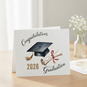 Cartes Pour Fêtes Annuelles Félicitations Diplôme Casquette de Remise des Dipl