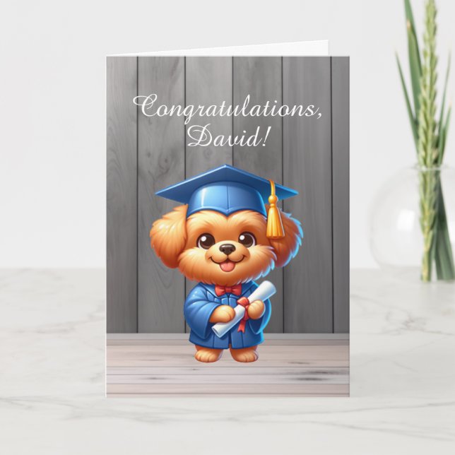 Cartes Pour Fêtes Annuelles Félicitations d'obtention de diplôme | Happy Puppy (Devant)