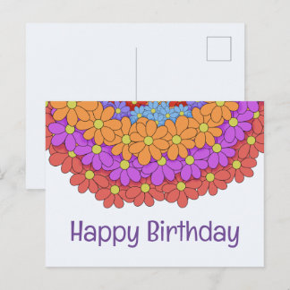 Cartes Pour Fêtes Annuelles Félicitations fleuries colorées pour Joyeux Annive